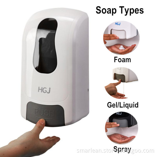 Smooth contour finishes Manual liquid/foam/hand sanitizer dispensers